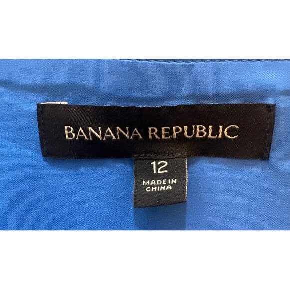 Banana Republic Blue Sleeveless V-Neck Dress Size 12 - Picture 6 of 9